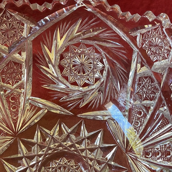 Vintage cut crystal pinwheel pattern bowl - Picture 4 of 10